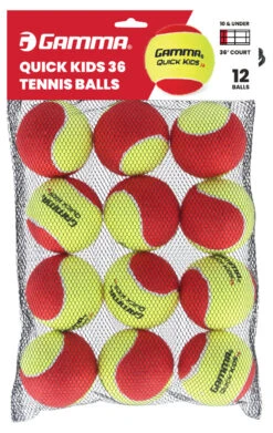 GAMMA Quick Kids 36 Stage 3 Red Junior Tennis Balls 12 Pack