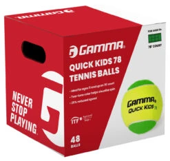 GAMMA Quick Kids 78 Stage 1 Green Junior Tennis Balls 48 Box