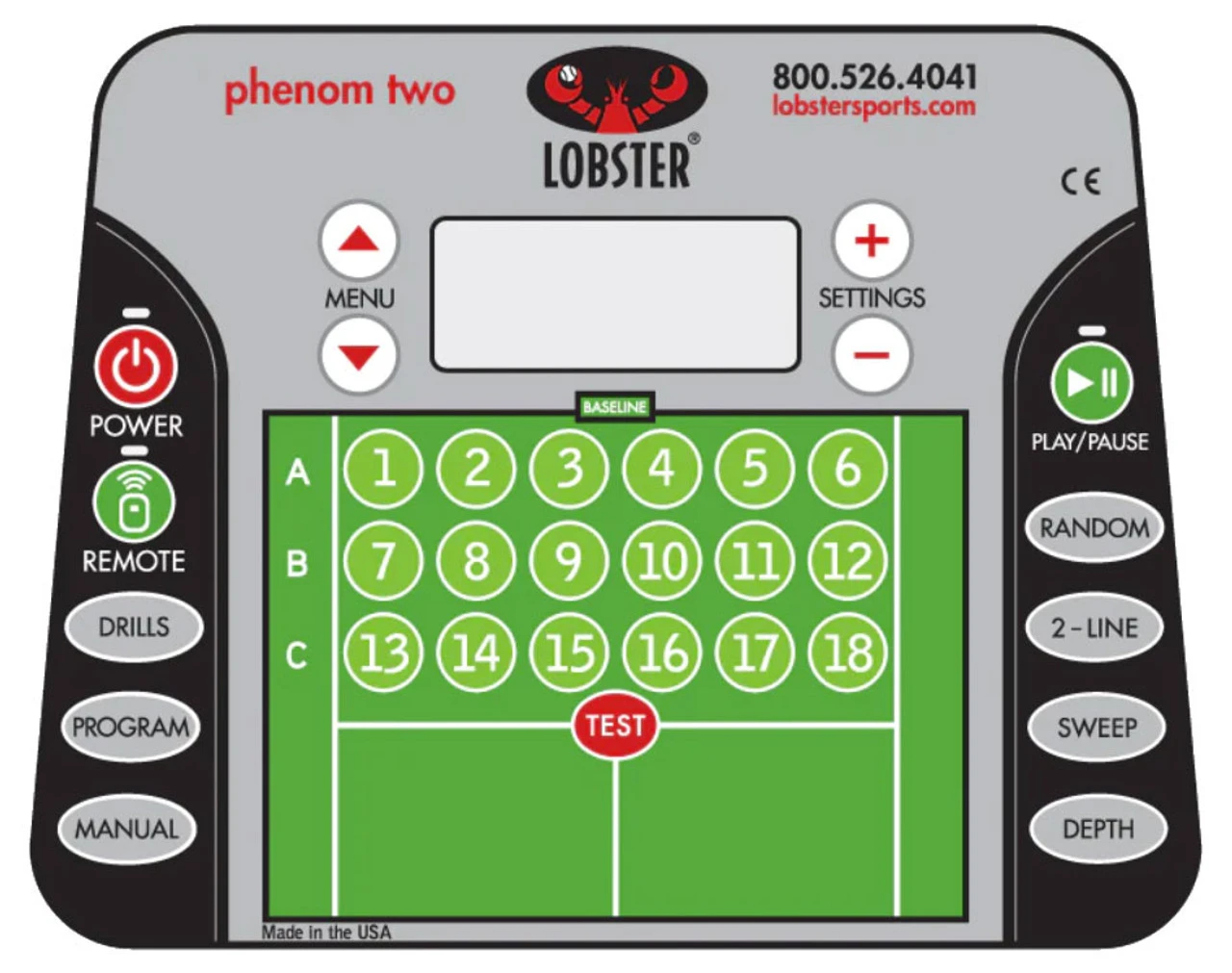 Lobster Phenom 2 Club Mains Tennis Ball Machine 4 Lobster Phenom 2 Club Mains Tennis Ball Machine - Image 2
